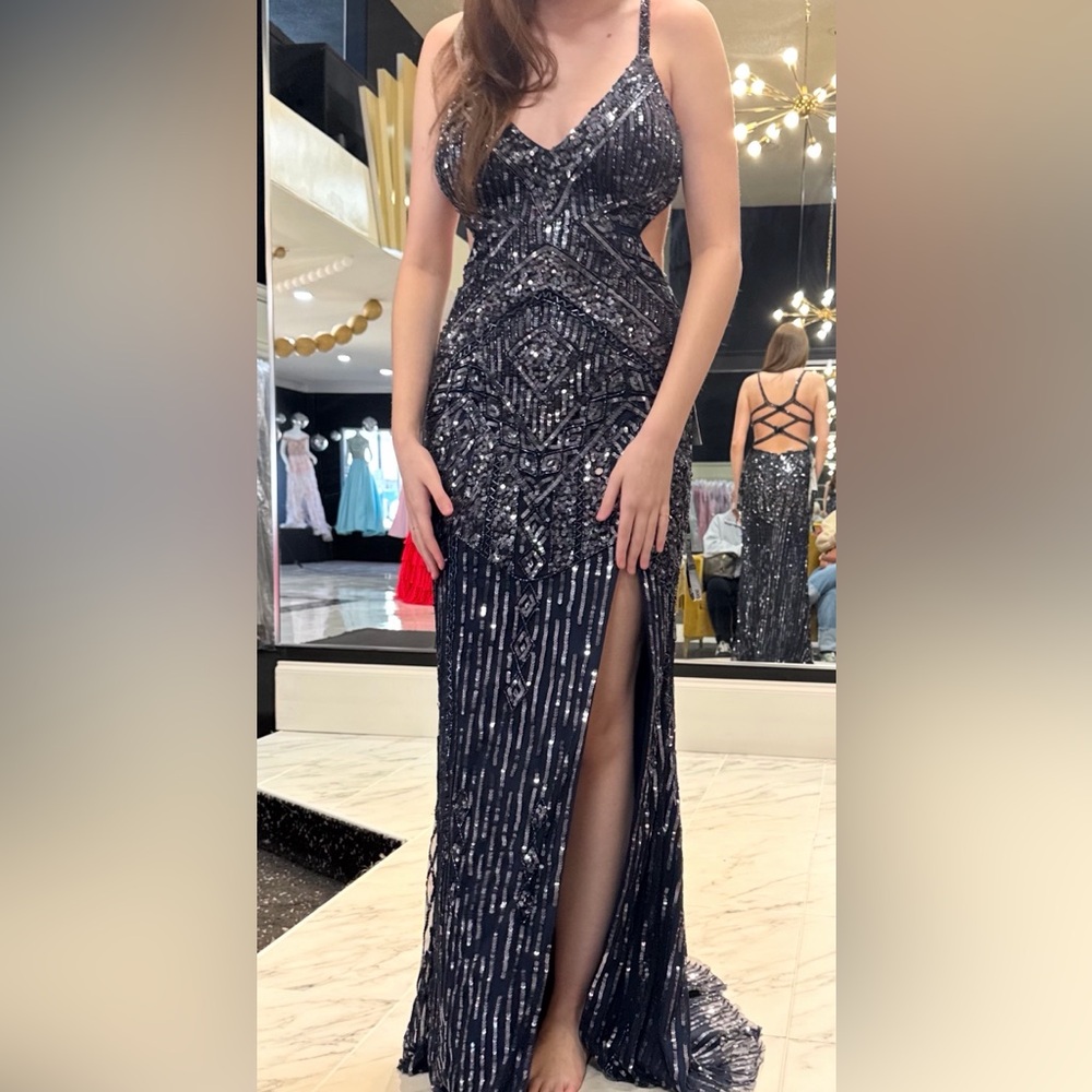 PAUL REKHI Prom dress navy blue sparkle